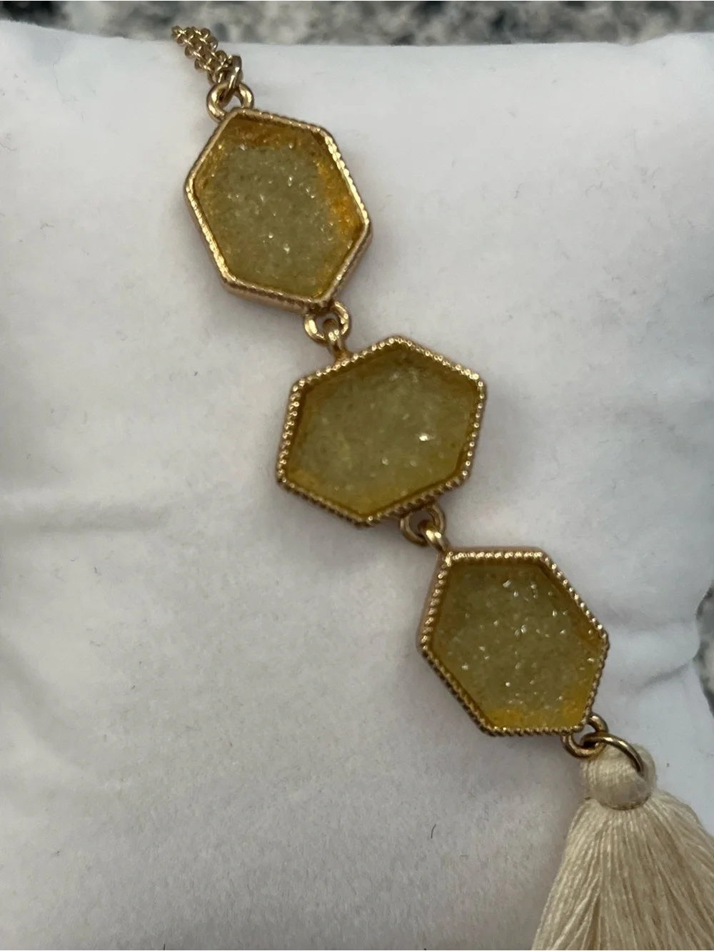Gold modern geometric Tassel Pendant Necklace - Women Jewelry